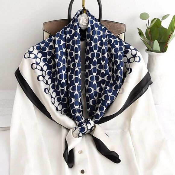 Accessories - Miss Melody Blue Women Twill Square Scarf/Shawl